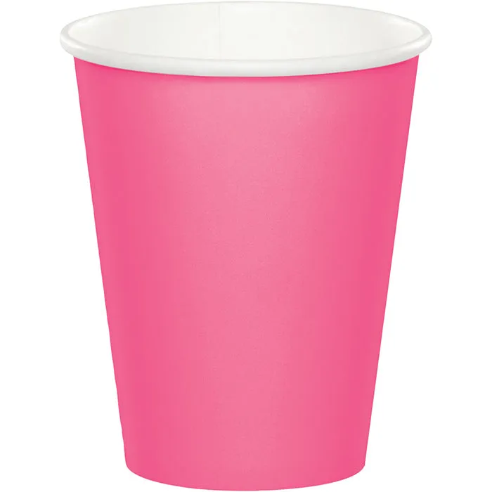 Bulk Candy Pink Value Friendly 9 oz Hot & Cold Paper Cups (96 per Case)