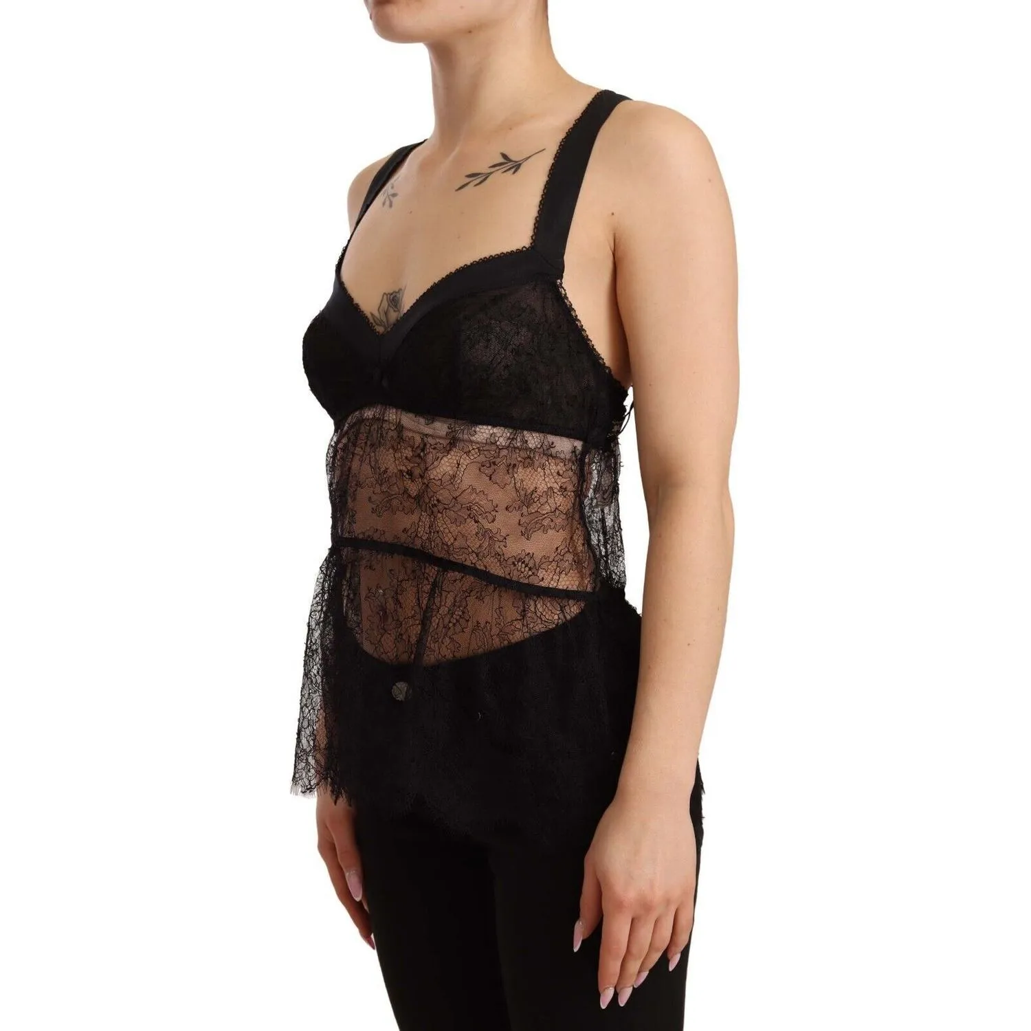 Dolce & Gabbana Elegant Black Silk Lingerie Chemise